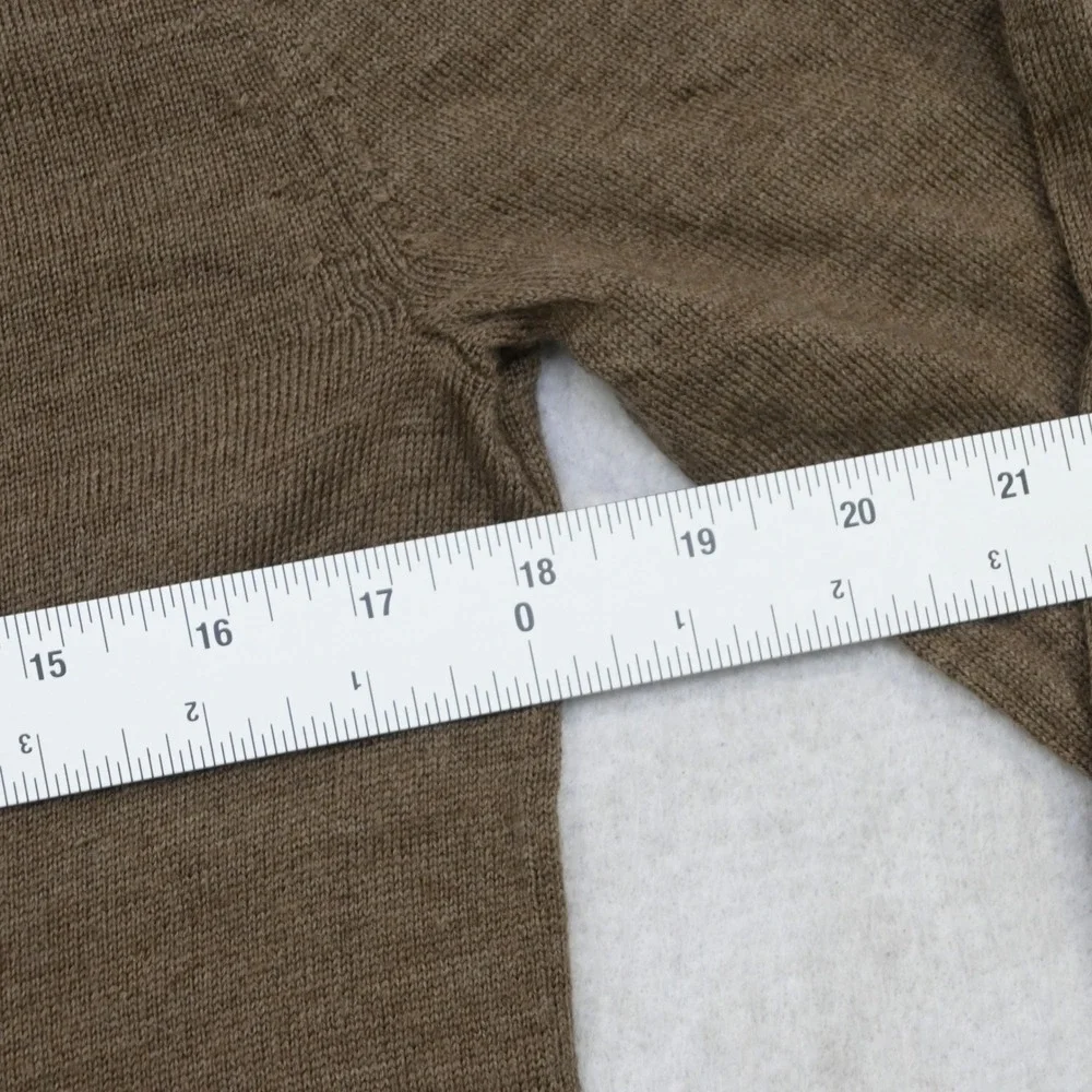Banana Republic 1/4 Zip Sweater Mens S Brown 100% Merino Wool Solid Mock Neck